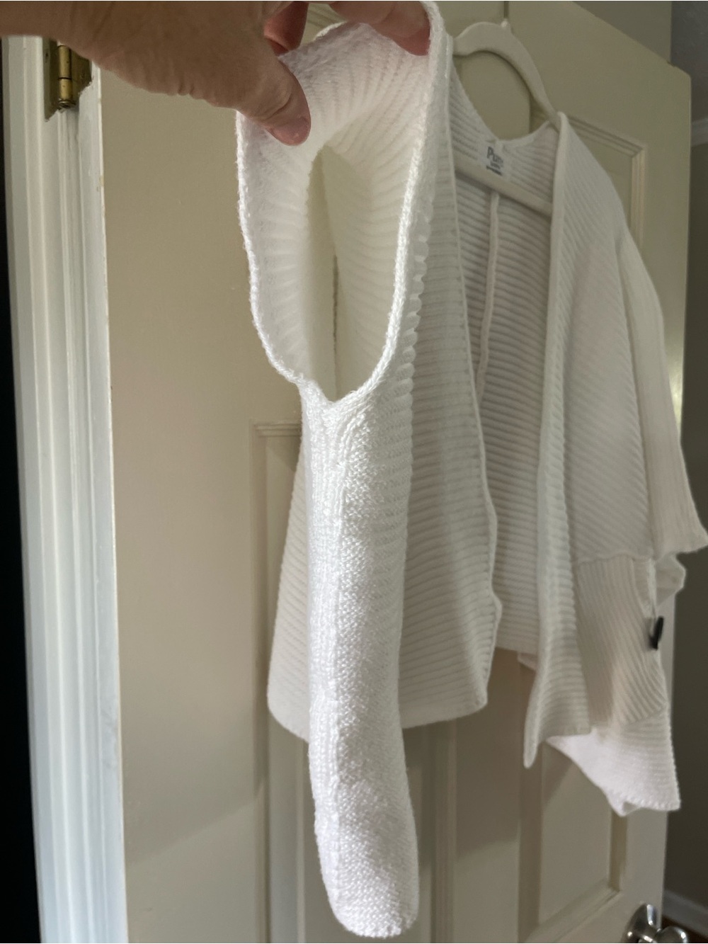 Pure Knits Hand Knit Batwing Cardigan Medium Coastal Open Front Shawl Sweater - Picture 11 of 13